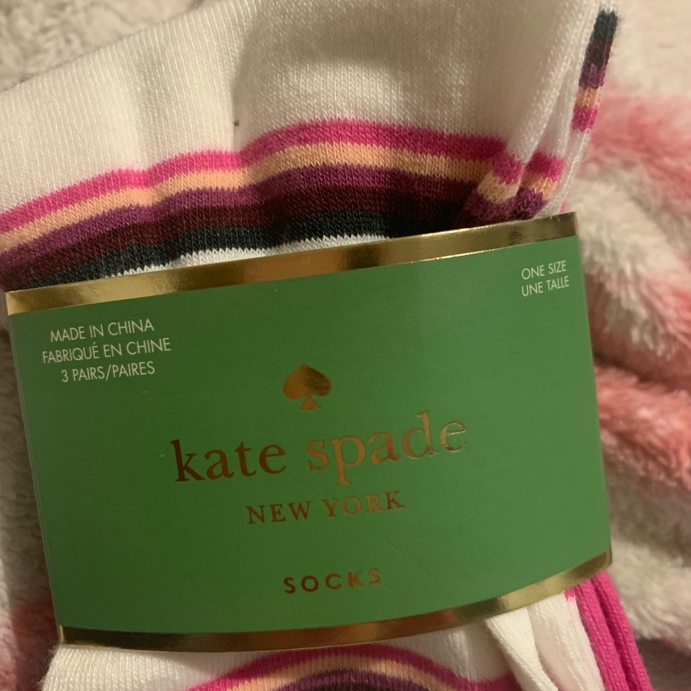 Kate Spade  stripe /hello 3 Pk nwt - Picture 3 of 7